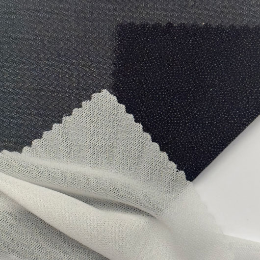 Circular knit fusible woven interlining